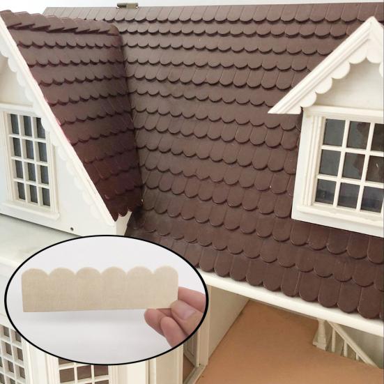 12шт 1/12 кукольный дом деревянная черепица DIY миниатюрная комната живопись аксессуар