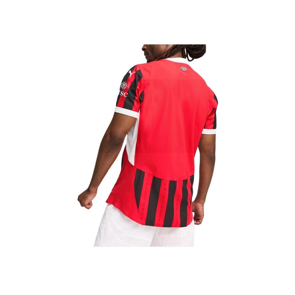 Puma AC Milan Series SS24 Цветной блок Удобный модный круглый вырез с коротким рукавом Футбольный трикотаж Мужские топы Красный 774949-01