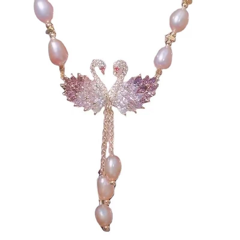 Ожерелье лебедя, высококачественное нишевое жемчужное ожерелье 2025 года, новое модное женское жемчужное ожерелье для женщин