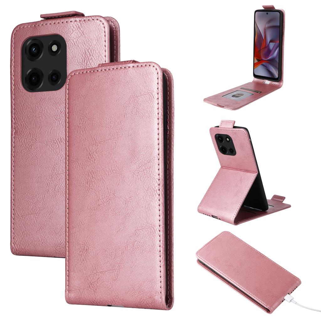 For Motorola Edge (2025) 5G Stand Case Magnetic Clasp Vertical Flip Leather Phone Cover with Card Holder