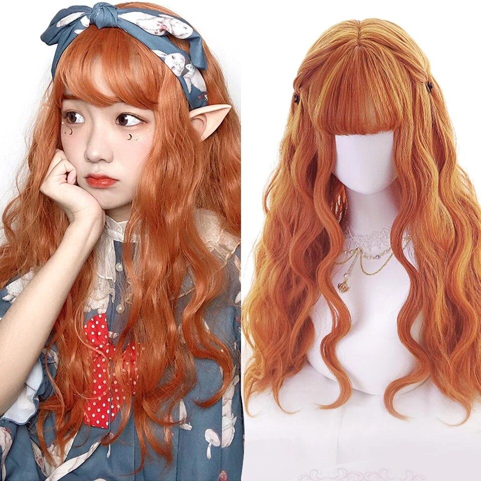 Синтетический длинный прямой розовый парик женский косплей парик с челкой термостойкое волокно повседневные накладные волосы для вечеринок