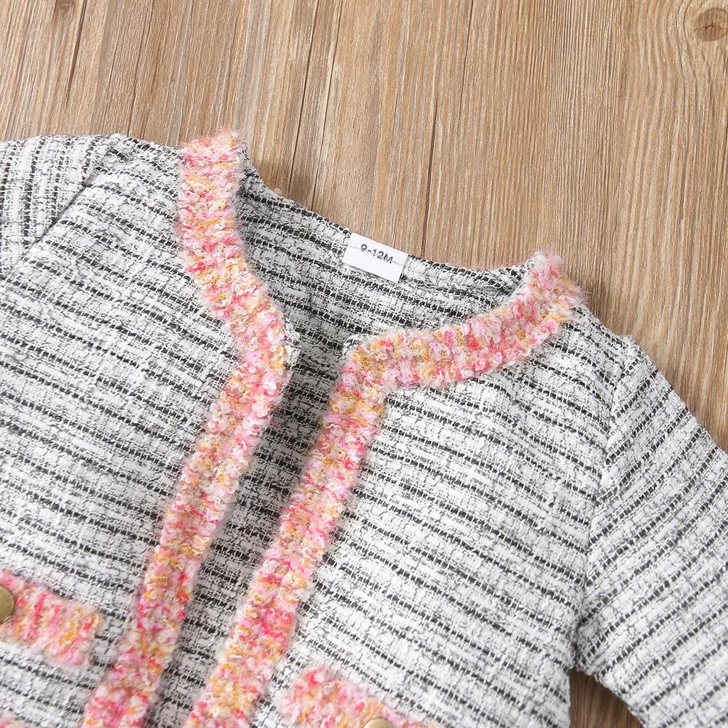 Комплект из 2 одинаковых пиджака и юбки из искусственного меха для маленьких девочек