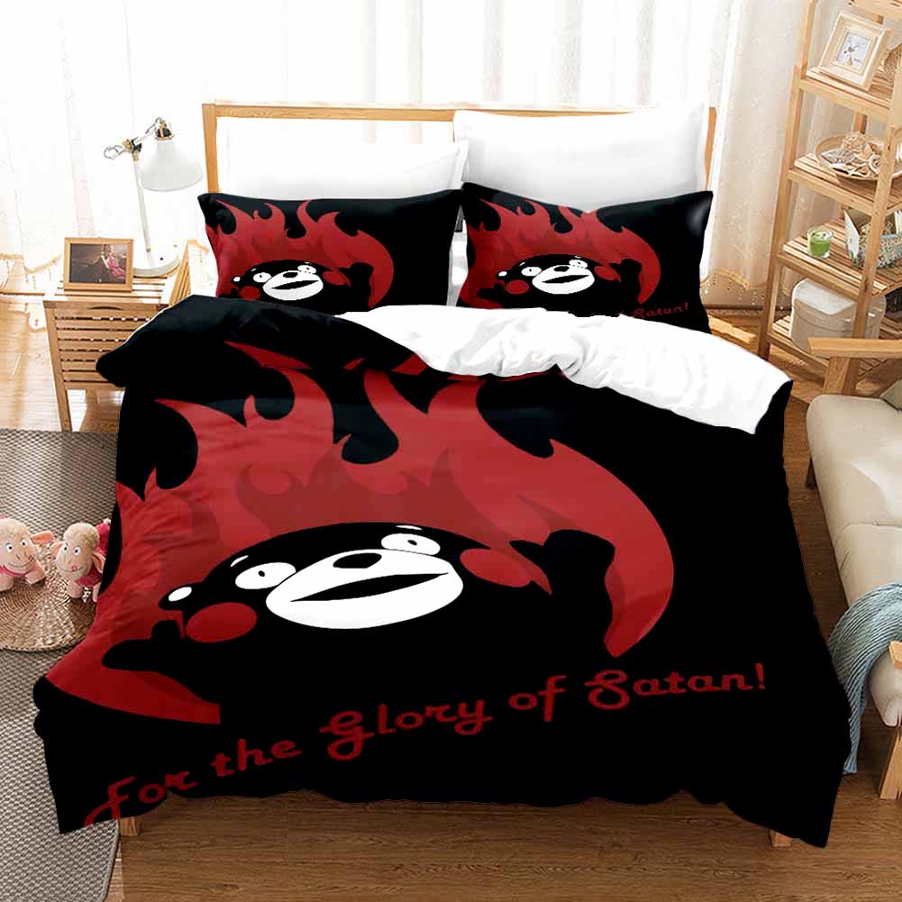 3D-принт Kawaii Cartoon Comics Kumamon Комплект постельного белья Double Twin King Пододеяльник Одеяло Наволочка Для мальчиков Девочек Взрослых Спальня