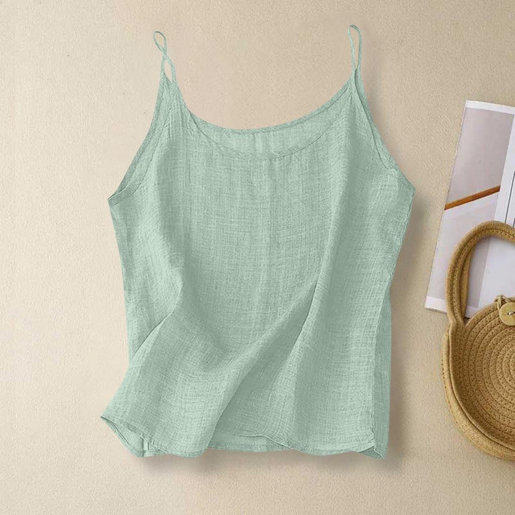 Женский топ-комбинезон без рукавов с основой из хлопка и льна