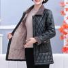 Middle Aged Mother Down Cotton Tops Winter Female Medium Long Styles Leather Cotton Jacket Ladies Large Puffer Coat
