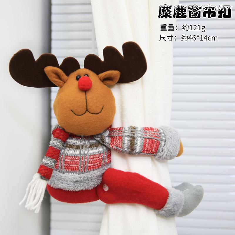 Christmas Curtain Hooks Cartoon Figurine Decorations Hotel Restaurant Decor Doll Clips Creative Window Display Ornaments