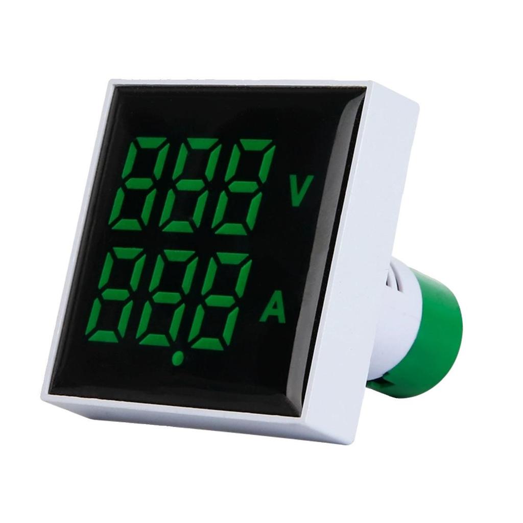 22mm Dual Display LED Voltage Current Frequency Meter - Round/Square