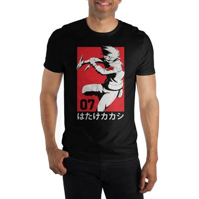 Bioworld Naruto Какаши Хатаке Команда 07 Манга Мужская черная футболка