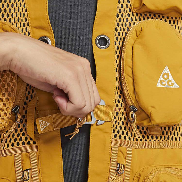 Nike Сплошной цветной жилет с несколькими карманами и логотипом, верхняя одежда унисекс, желтый DN3920-727