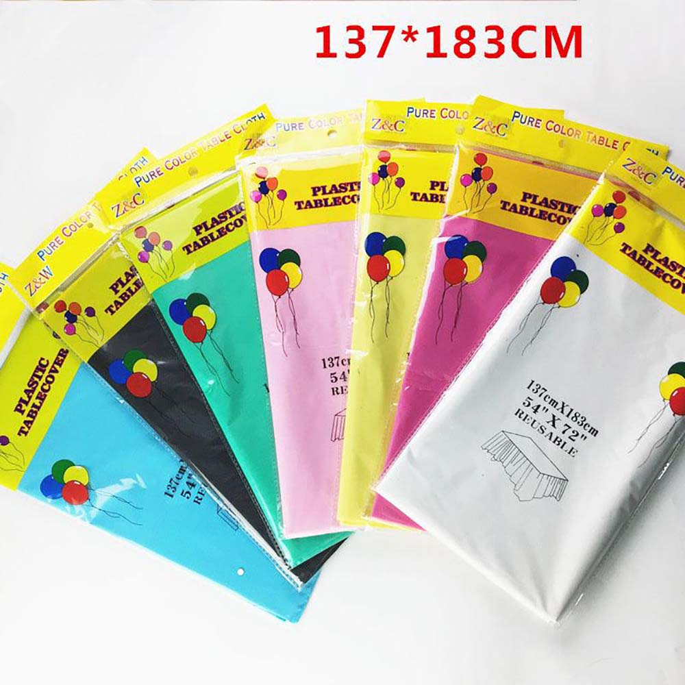 137*183CM Solid Color Tablecloth With Thicken PE Disposable Plastic Soft For Wedding Birthday Party Home Decoration Supplies