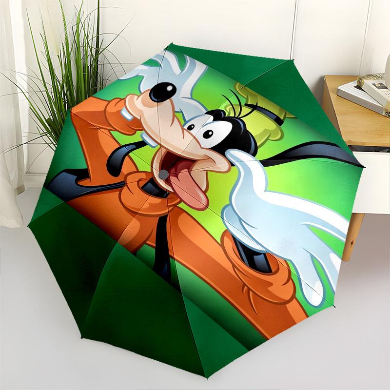 Goofy,Disney Automatic Umbrella - Tri-fold Portable Umbrella, Best Holiday Gift for Men and Women, Durable Iron Frame, Playful Design, Sturd