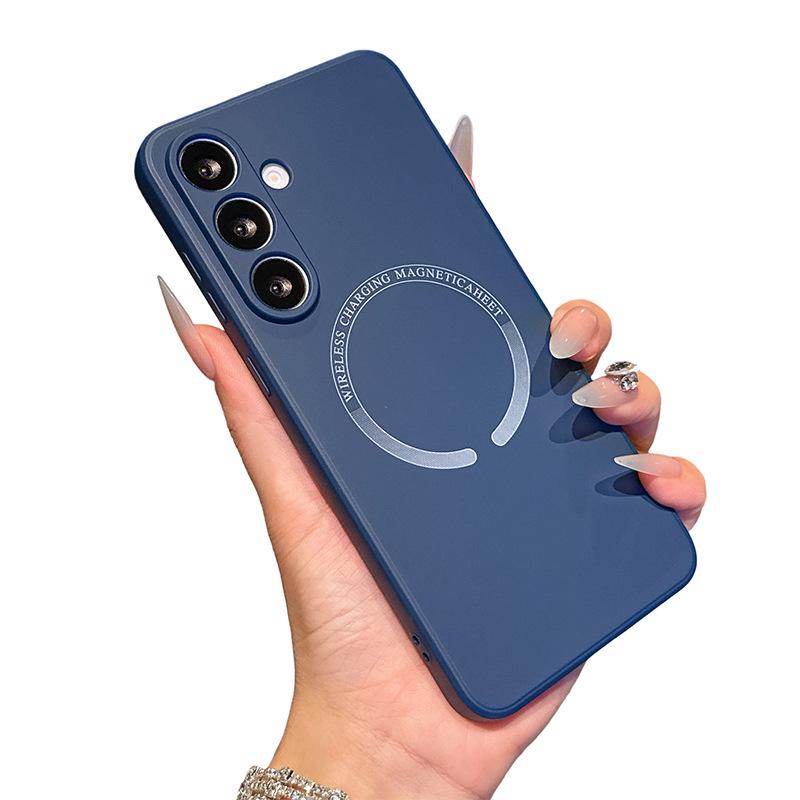Совместимый с Samsung S25Fe Чехол-кубик Рубика из жидкого силикона с магнитом, Полное покрытие, Ударопрочный