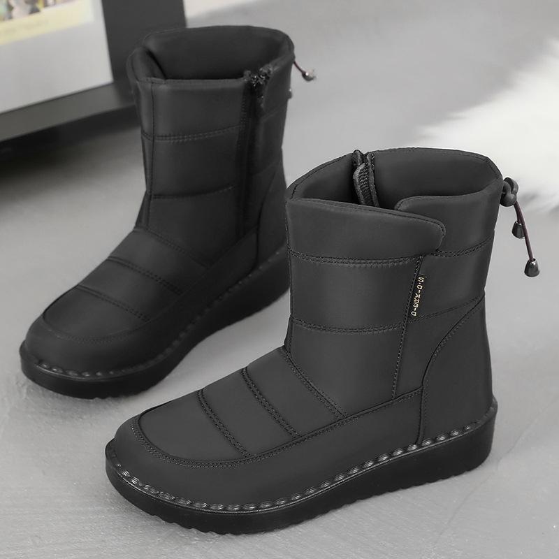 Jinshiyuanshu Women's Shoes Cotton Shoes Winter Boots Fleece Thickened Warm Snow Boots Processing Customized Cotton Boots