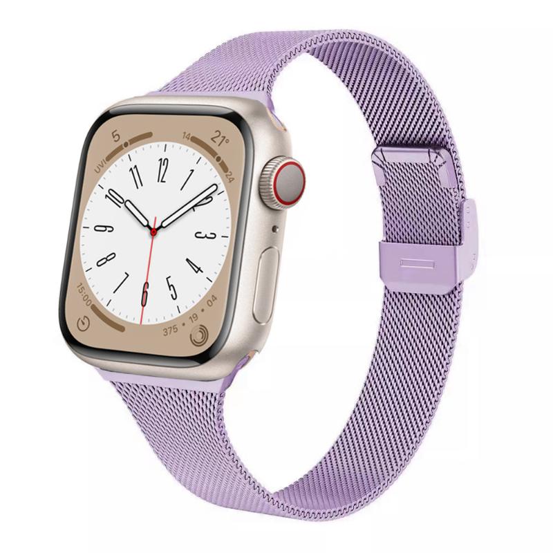 Тонкий миланский ремешок для Apple Watch Band 11 10 9 8 7 46мм 42мм 45мм 41мм Ultra 3/2 49мм Металлический браслет iWatch 6 5 4 SE 44мм 40мм