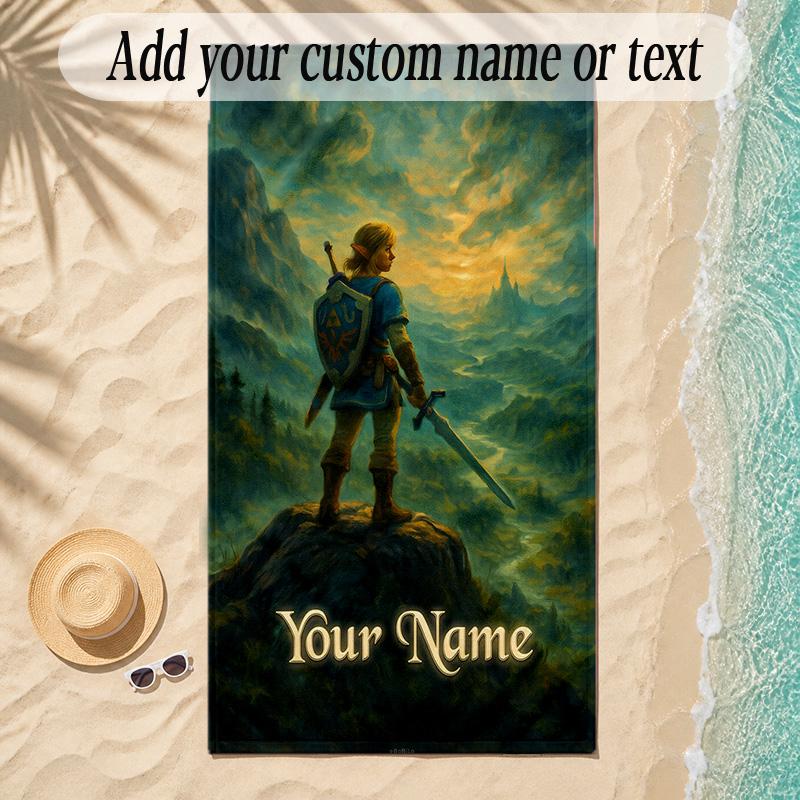 Beach TowelZelda Custom Name Text Personalized Soft Towel for Beach Pool Indoor Home Decor Gift