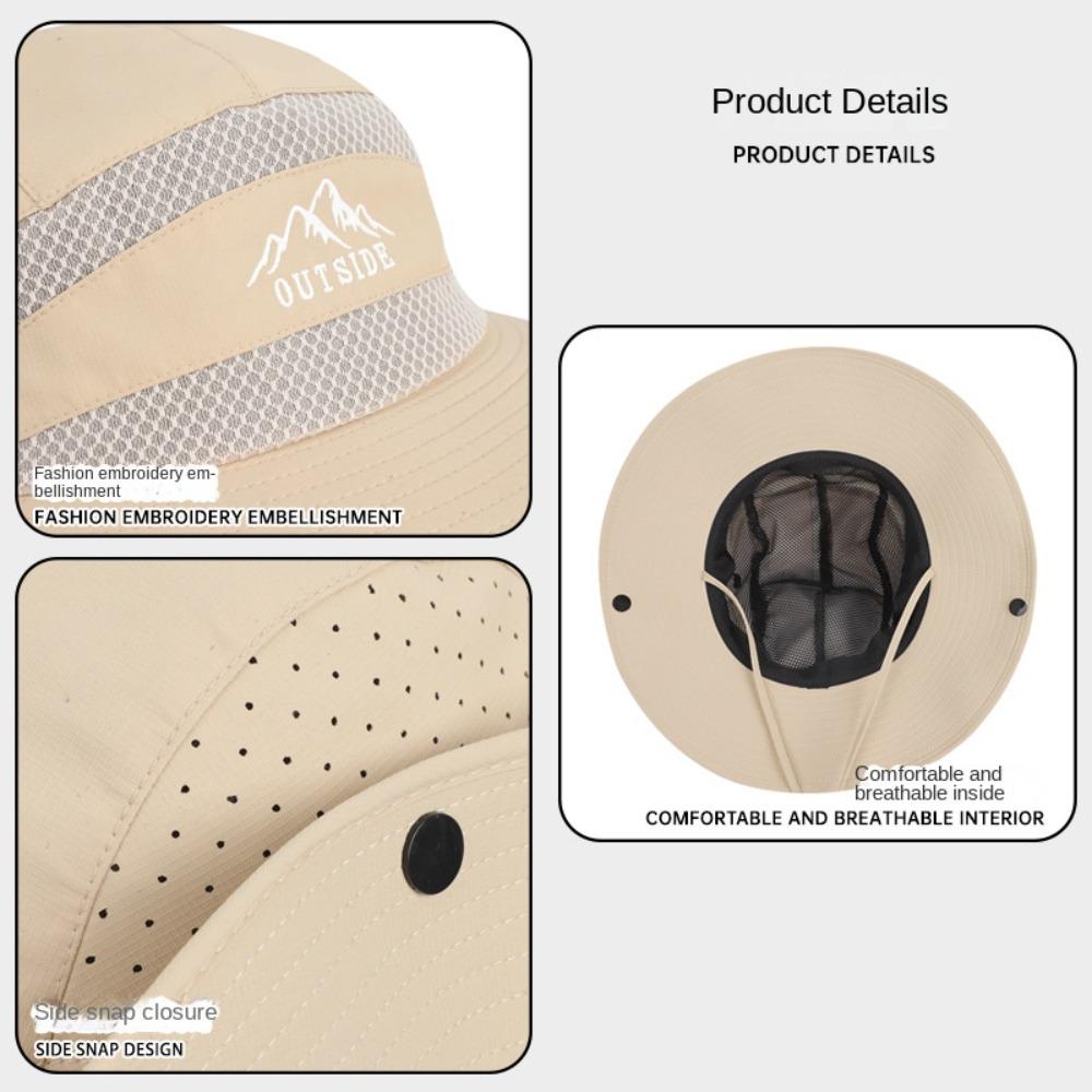Quick-dry Men Fisherman's Hat Nylon Sun Hat Simple Folding Bucket Hat  Summer