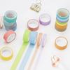12pcs Simple Rainbow Color Washi Tapes Set 15mm Basic Masking Tape Decoration Stickers for Household Diary