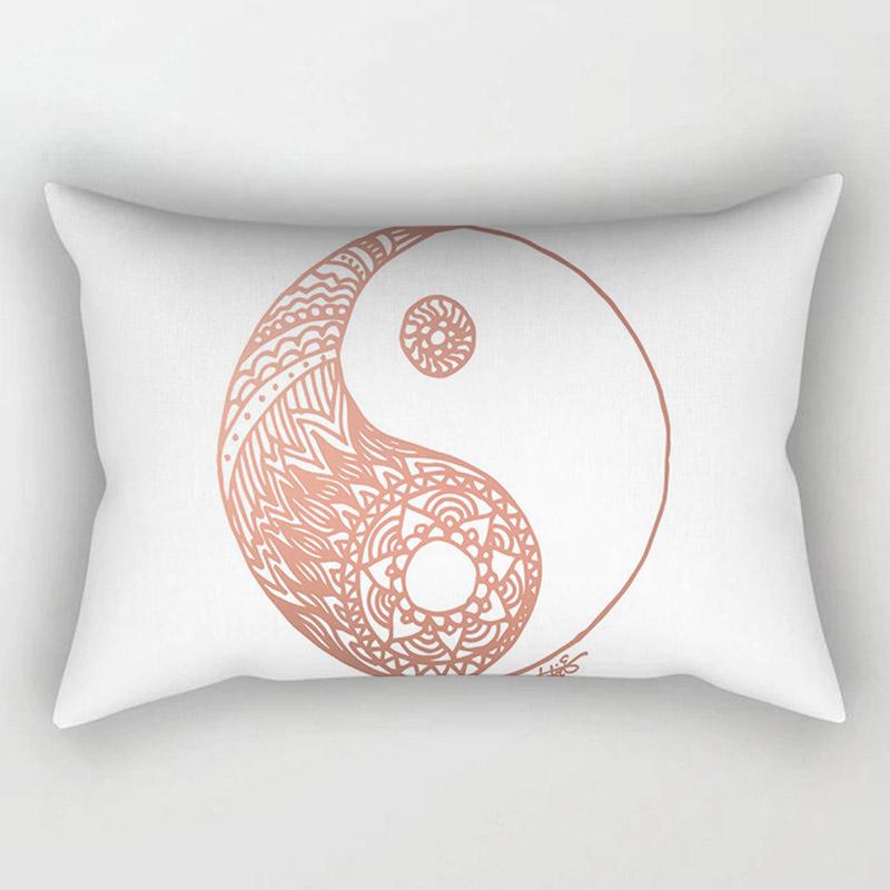 Trendy Unisex Popular Home Textile 30x50cm High Quality Decorative Pillow Covers 1PC Hot Sale Cushion Covers For Sofa Rose Golden Pink Geometric