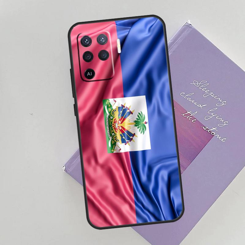 Haiti Haitian Flag Phone Case For Oppo A74 A53 A54 A94 A15 A16 A17 A52 A72 A76 A96 A57S A58 A78 A98 Back Cover