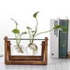 Decoration Bonsai Terrarium Tabletop Flower Pot Glass Vase Wooden Frame Hydroponic Plant Vases