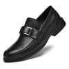 Модные мужские однотонные повседневные лоферы для осени и зимы, удобные туфли для бизнеса с мягкой подошвой и металлической пряжкой, обувь для ленивых