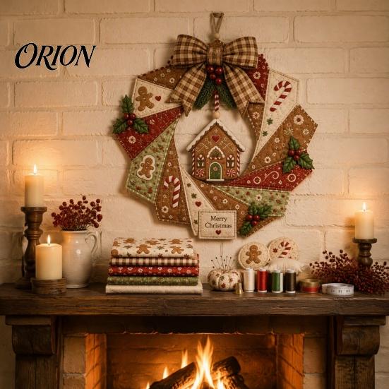 Рождественский венок DIY Набор из ткани, Пэчворк, Подходит для начинающих, Ручная работа, Праздничный поделочный набор, Материалы для гирлянды, Декоративный набор для входной двери, стены