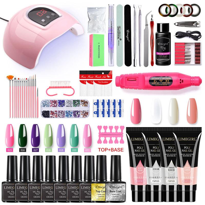 Limegirl Nail Extension Gel Kit UV Builder Gel for Nail Art Salon Professional Clear Gel Polish 30ml/Bottle