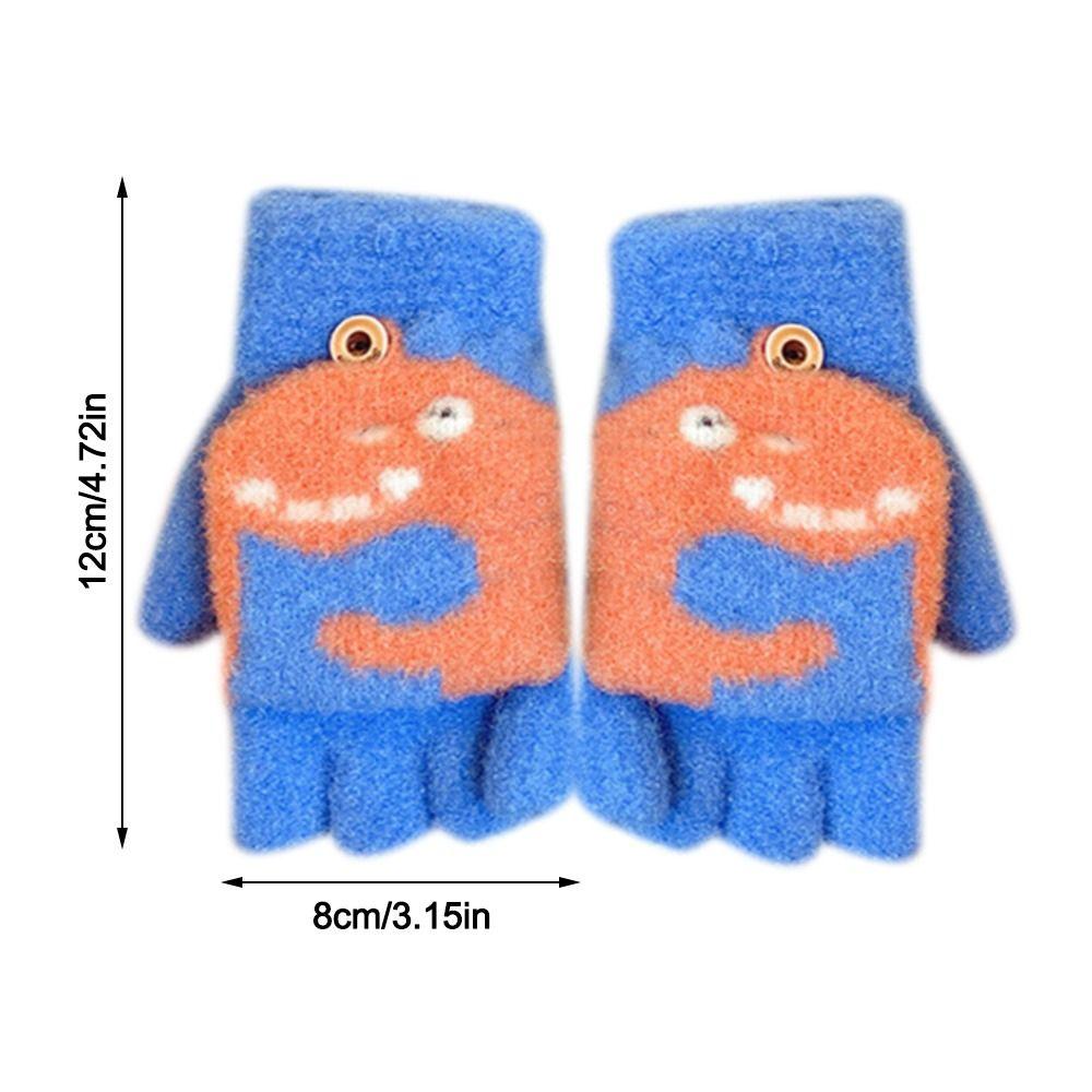 Утолщенные перчатки осень-зима, детские перчатки с мультяшным принтом, теплые варежки для мальчиков и девочек