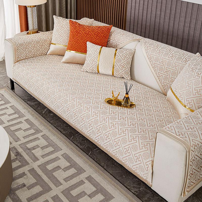 Modern Geometric Pattern Sofa Cover Chenille Sofa Cushion Wear Resistant Universal Sofa Cover Solid Color AntiSlip Couch Cushion