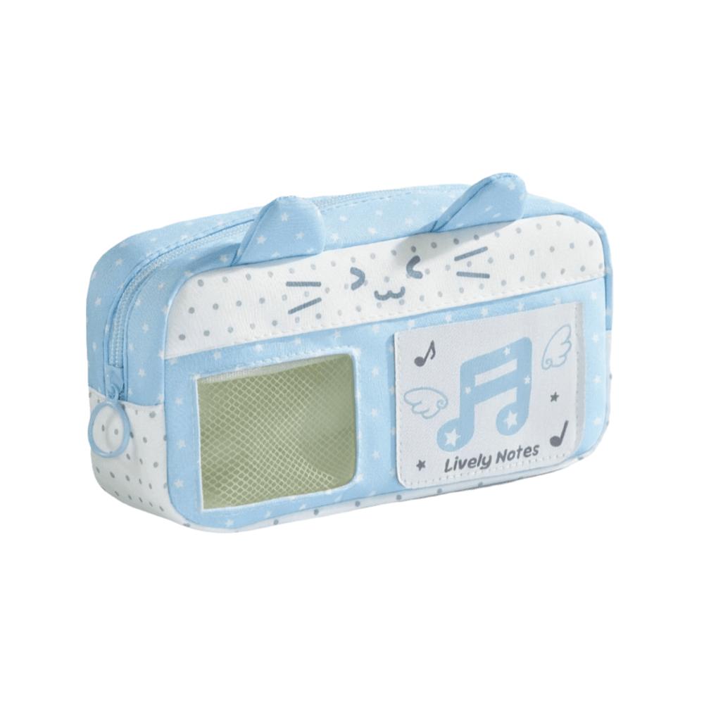 Clear Window 3D Cat Ear Pencil Case Music Note Star Music Pencil Bag  Teen Girls