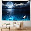 Пляжный лунный ночной пейзаж, гобелен, настенный богемный арт, загадочное волшебство, хиппи, тапиз, домашний декор