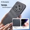 OPPO A3 Phone Case, OPPO A3 Protective Cover, Shockproof Lens Full Protection Soft Case, Simple Luxury Silicone Outer, Leather Cover, Black