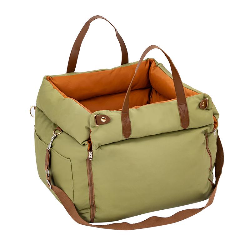 Travel-Friendly Car Dog Bed: Durable, Dirt & Scratch-Proof Leather, Removable, Washable, Safe Pet Seat for Small/Medium Dogs