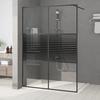 VidaXL Shower Wall Screen Partition Shower Cabin Bathroom Interior Splash Resistance Black 140x195 Cm 152149