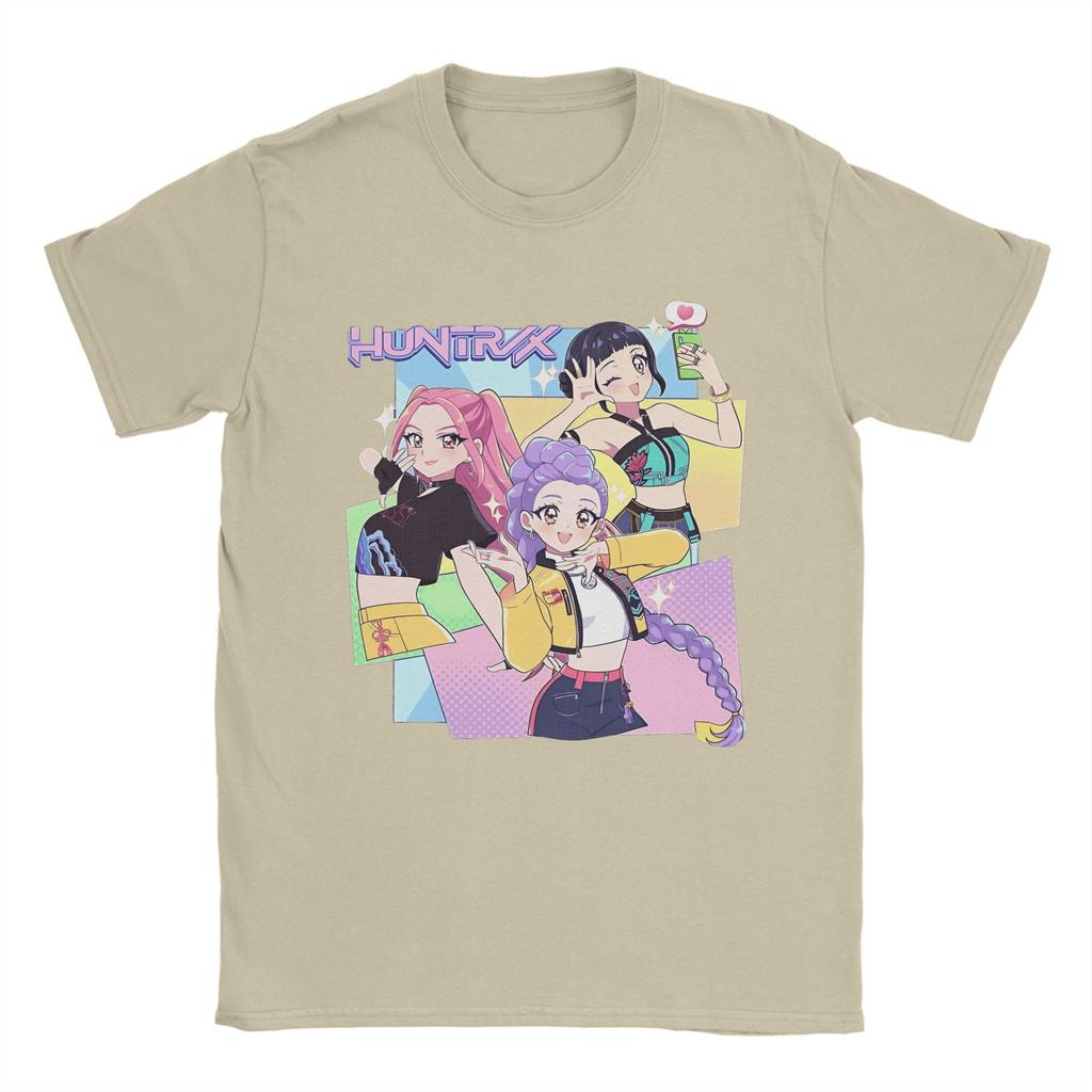K-pop Охотники на демонов Huntrix Girls Мужская футболка Смешные футболки С коротким рукавом Круглый вырез Чистый хлопок Идея для подарка Одежда