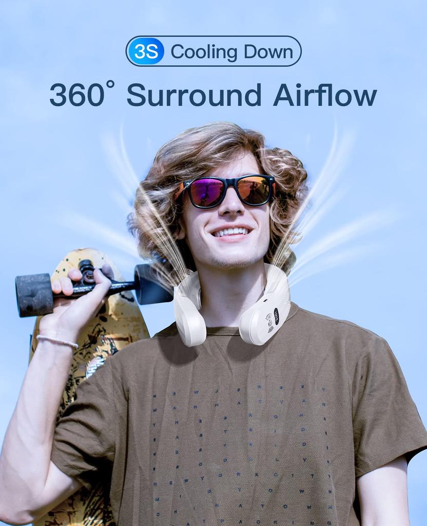 2024 Новый носимый кондиционер USB перезаряжаемый портативный 3 холодильный подвесной вентилятор на шею бесшумный 6000 мАч уличный летний охладитель