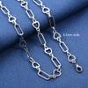 6/6.5mm Rectangle Heart Stainless Steel Link Neck Chain Necklace for Women Men Punk Hiphop Boy Gold Choker Metal Jewelry