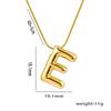 Stainless Steel Gold Color Chunky Alphabet Balloon Bubble Initial Letter Pendant Necklace for Women Charm Necklace Jewelry Gift