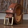Purely Handmade Widened and Thickened Top Layer Cowhide Men's Belt American Retro Genuine Leather Pin Buckle Belt Men's