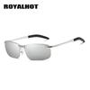 Royalhot Мужские супер крутые светоотражающие поляризационные солнцезащитные очки из металлического сплава Uv400, очки для вождения, очки