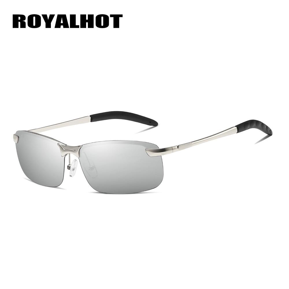 Royalhot Мужские супер крутые светоотражающие поляризационные солнцезащитные очки из металлического сплава Uv400, очки для вождения, очки