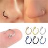 1/6 шт. Кольцо-обманка из нержавеющей стали для носа, кольцо-септум, C-клипса, серьга для губы/уха для женщин, пирсинг, украшение для тела, без пирсинга