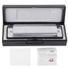 10‑Hole Harmonica Blues Bb Key Harp Wind Musical Instrument Beginner Practice AM‑20DBlack