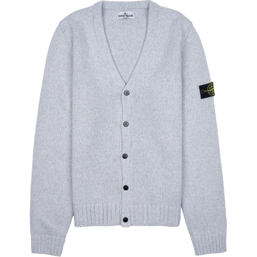 STONE ISLAND Свитер Логотип Значок V-образный вырез Однобортный Длинный рукав Детские свитеры Синий 7916519Z6-V0093