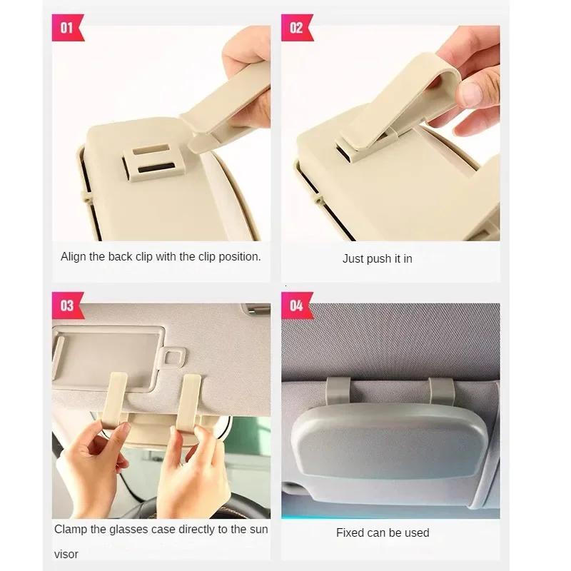Car Glasses Box Portable Sunglasses Holder In The Car Driving Glasses Holder Eyeglass Case Sun Visor Car Lenses Holder