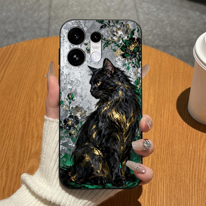 Чехлы Для Oppo Reno16 15 14 13 12 F 15c 16c Reno15 16 Pro Телефон Бампер Модный Леопардовый Кружевной Узоры Бабочки Матовый Силиконовый Защита от Отпечатков Пальцев Корпус