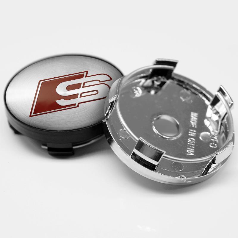 4Pc 56mm 60mm Car Wheel Center Cap Stickers Hub Covers Badge Decal Accessories For Audi Sline A1 A2 A3 A4 A4L A5 RS RS3 RS4 RS6