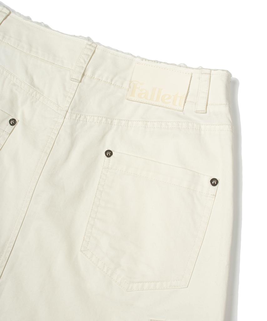 Pallet Long Cargo Shirred Skirt Ivory