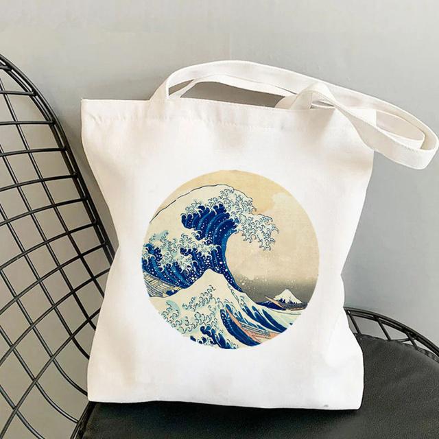 Сумка-шоппер The Great Retro Wave с розовым принтом Kawaii Bag Harajuku, женская сумка для покупок, холщовая сумка-шоппер для девочек, женская сумка на плечо