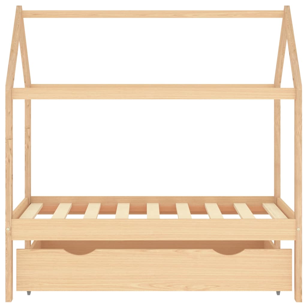 Kids Bed with Drawer Solid Pine Wood 70 x 140 cm